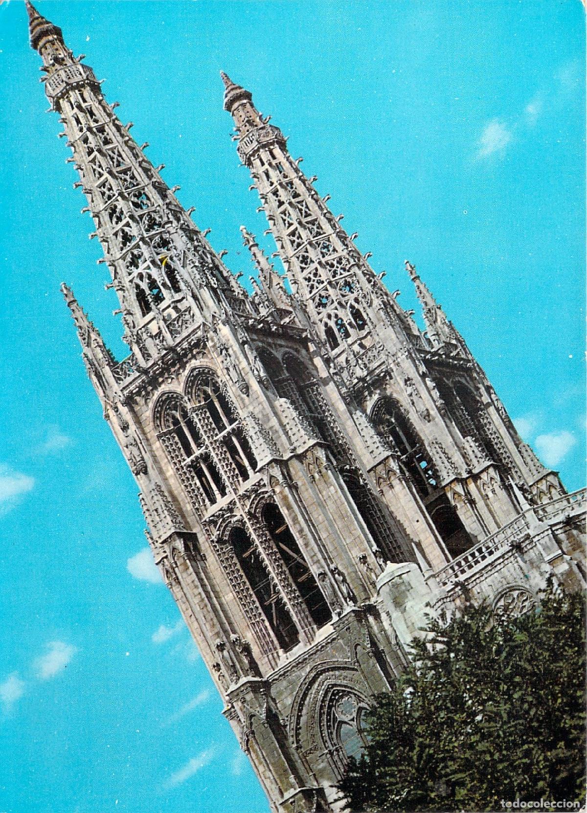Postales: Postal Torres de la Catedral de Burgos Fantas&iacute;a