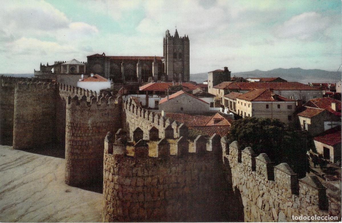 Postales: Postal de &Aacute;vila: Murallas Medievales y Catedral