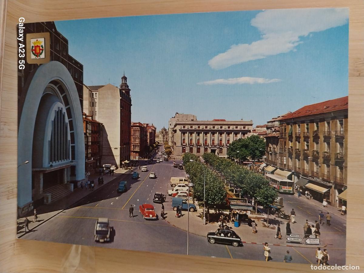 Postales: VALLADOLID PLAZA ESPA&Ntilde;A ED FISA 65 SC ORIGINAL ANIMADA COCHES CLASICOS