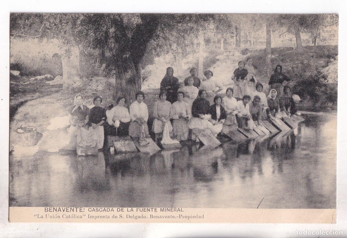 Postales: POSTAL. BENAVENTE. CASCADA DE LA FUENTE MINERAL. ZAMORA. CIRCULADA EN 1925