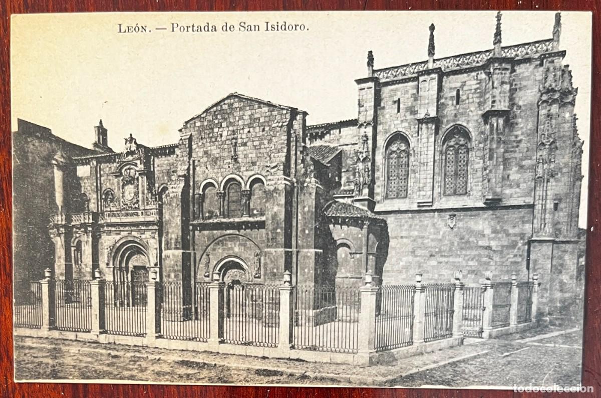 Postales: LEON, PORTADA DE SAN ISIDORO, LACOSTE, COLECCION ESPA&Ntilde;A MONUMENTAL E HISTORICA SERIE II N&ordm; 8