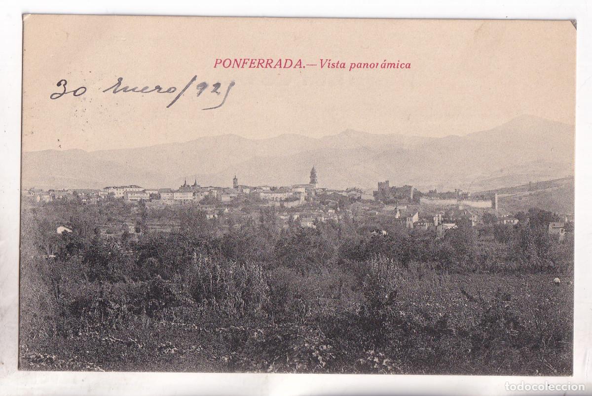 Postales: POSTAL. PONFERRADA. VISTA PANOR&Aacute;MICA. LE&Oacute;N. CIRCULADA CON SELLO EN 1925