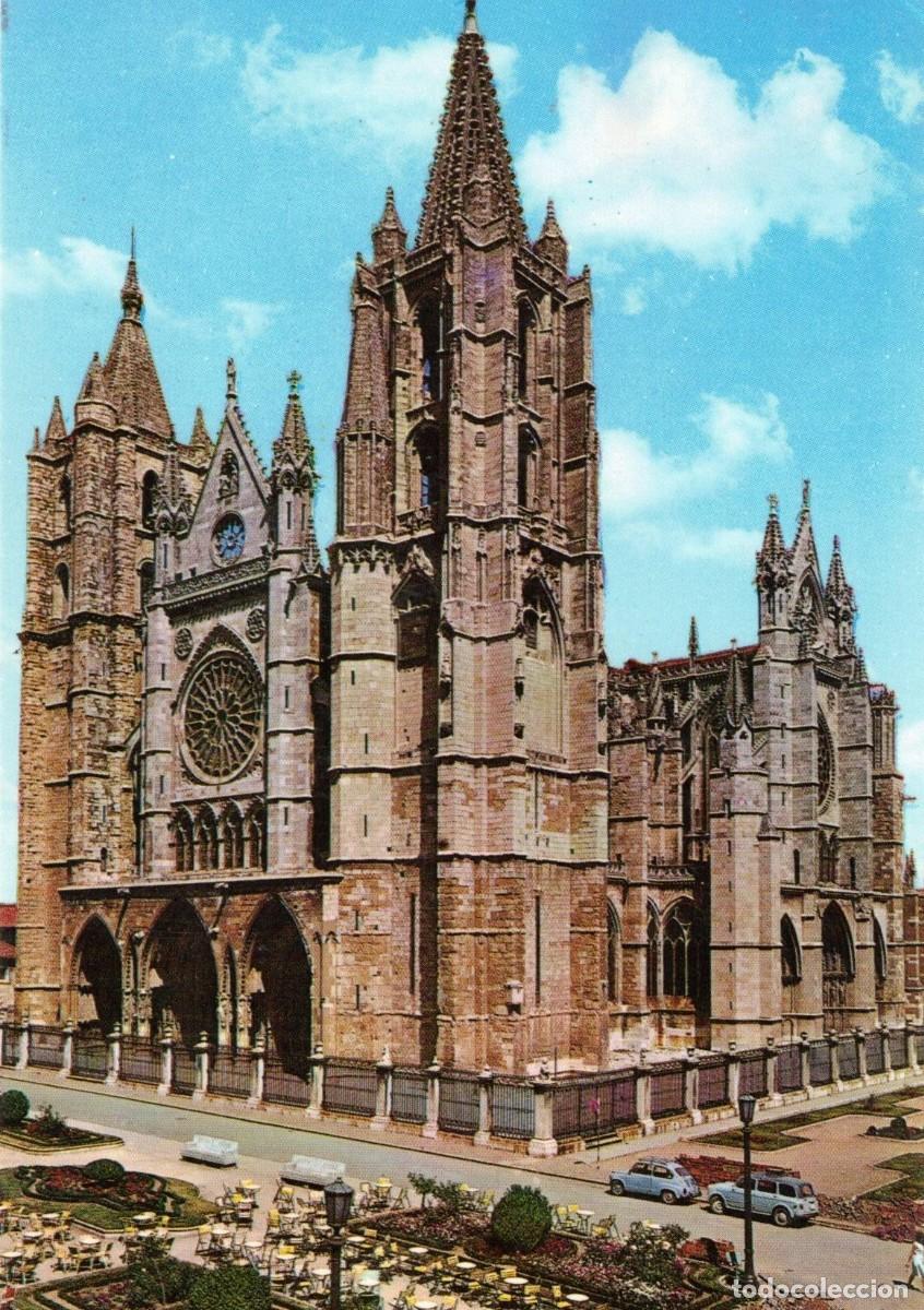 Postales: :::: B79 - POSTAL - LEON - FACHADA PRINCIPAL DE LA CATEDRAL