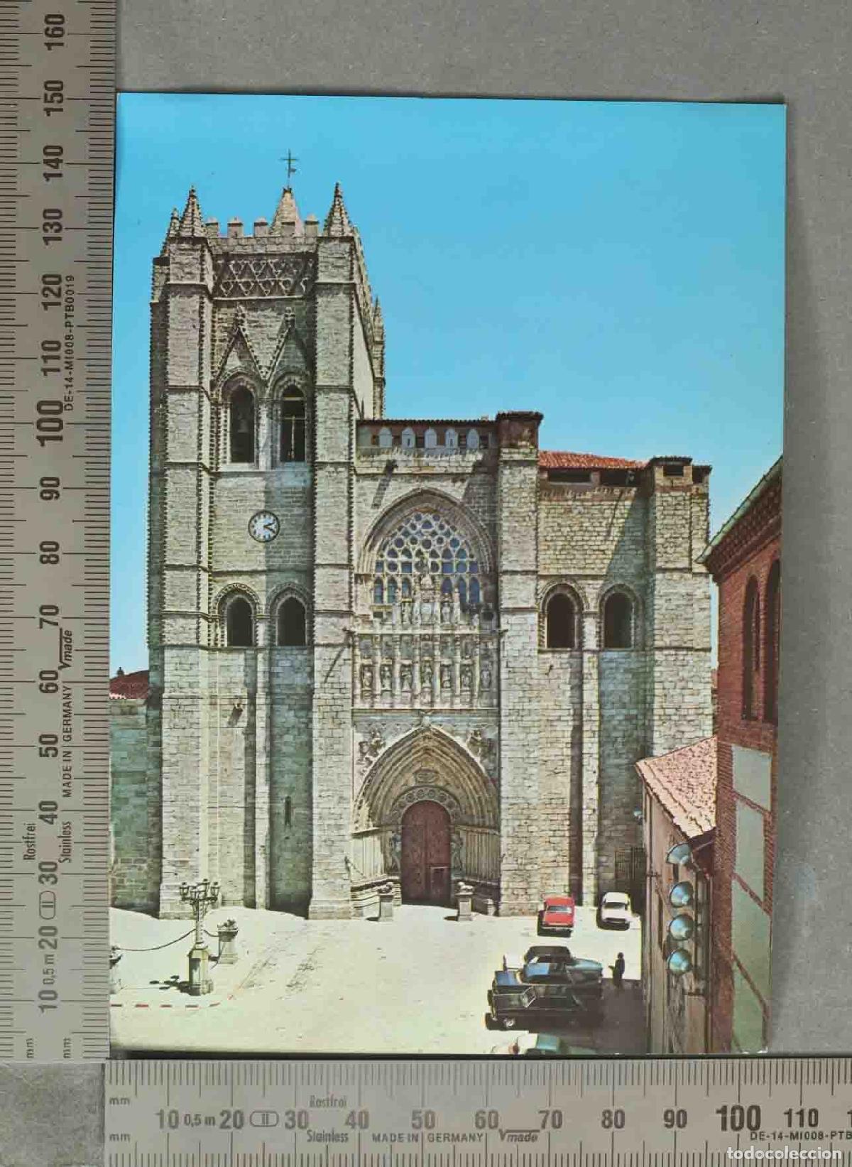 Postales: POSTAL. Fachada principal de la catedral de &Aacute;vila
