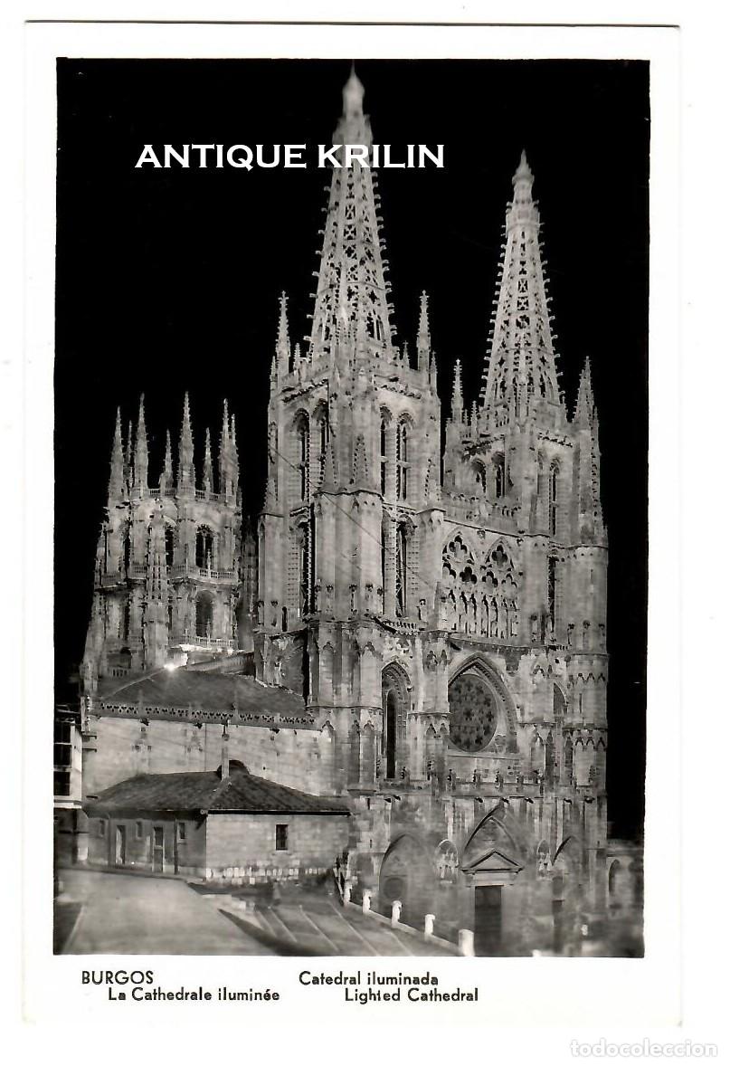 Postales: BURGOS / CATEDRAL ILUMINADA / EDICION MANIPEL N&ordm; 142205 / SIN FRANQUEAR