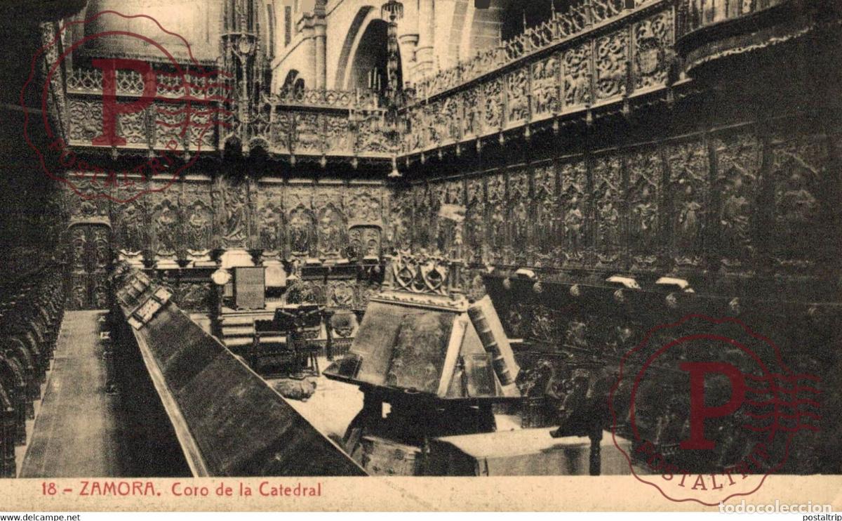 Postales: Zamora coro de la Catedral Castilla y Le&oacute;n. Espa&ntilde;a Spain