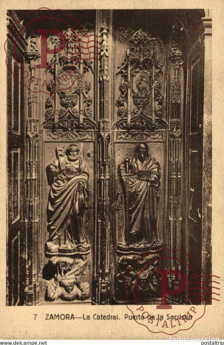 Postales: Zamora La Catedral Puerta de la Sacrist&iacute;a Castilla y Le&oacute;n. Espa&ntilde;a Spain