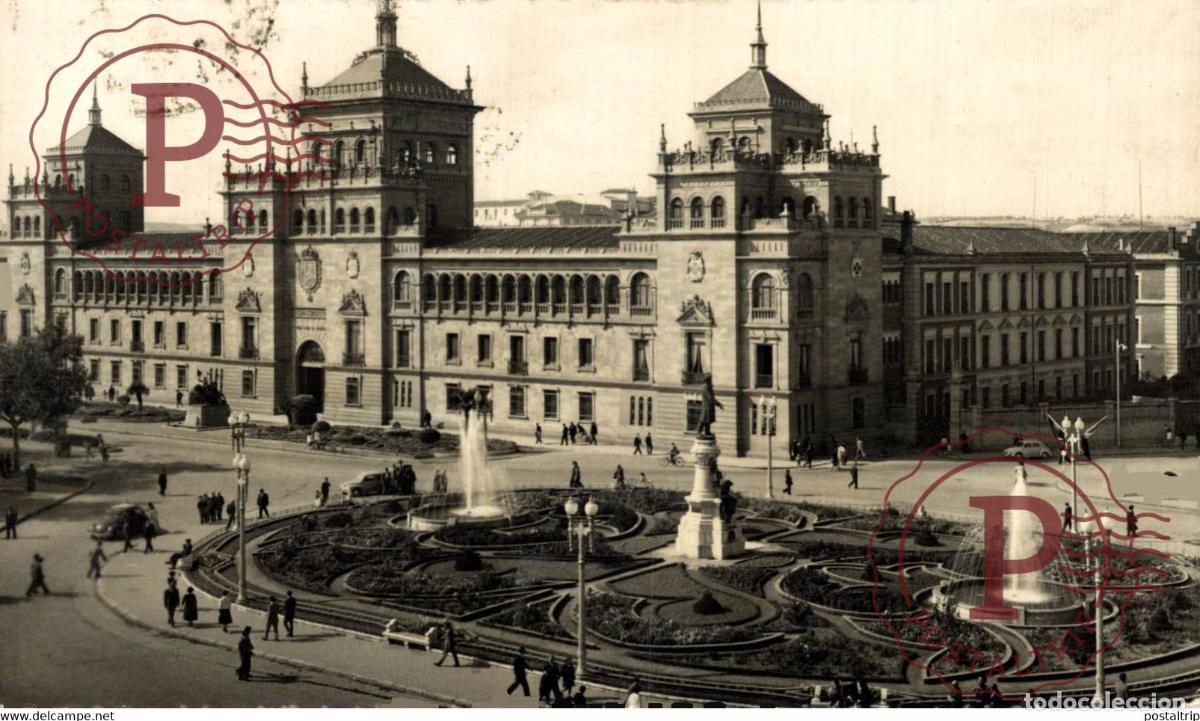 Cartes Postales: Valladolid Monumento a Zorrilla y Academia de Caballeria Castilla y Le&oacute;n. Espa&ntilde;a Spain