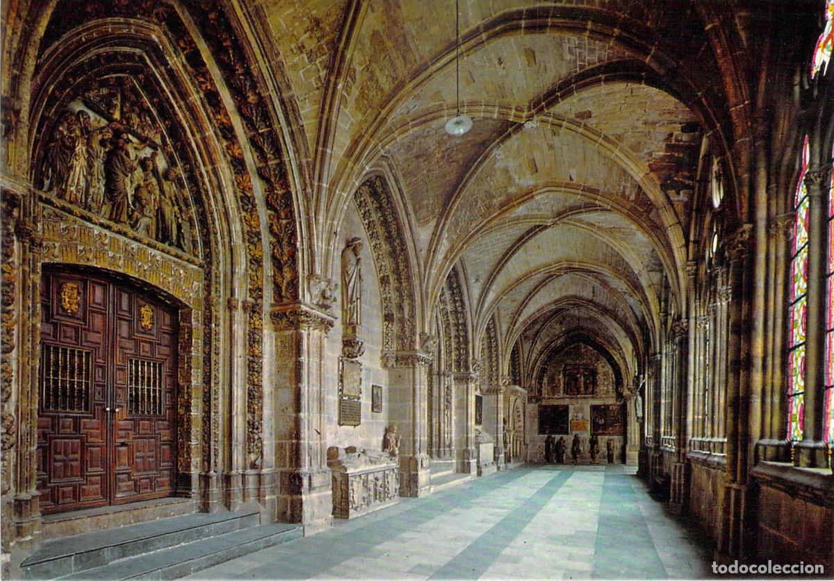 Postales: Postal de la Catedral de Burgos: Claustros y Puerta de Santa Catalina