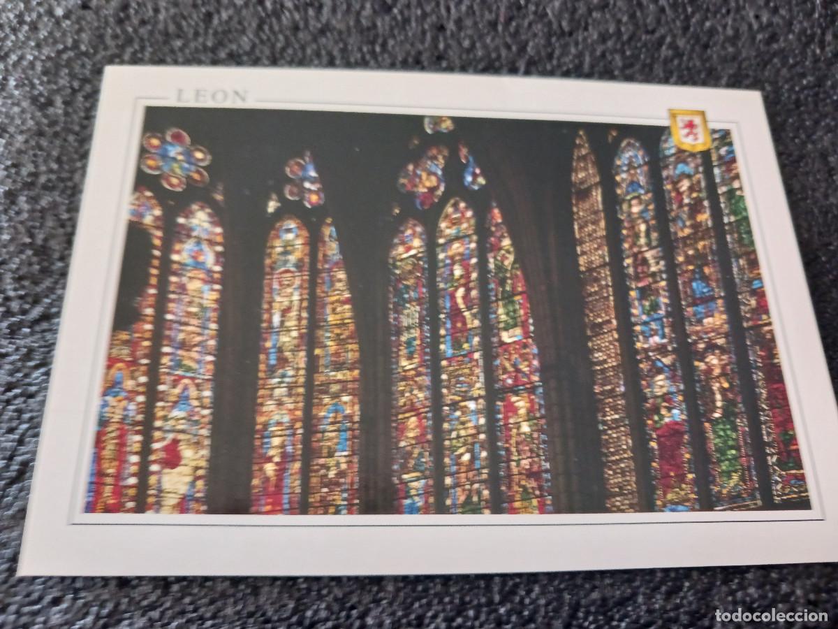 Postales: 41 D leon, catedral, vidrieras altas del presbiterio, ed, subirats