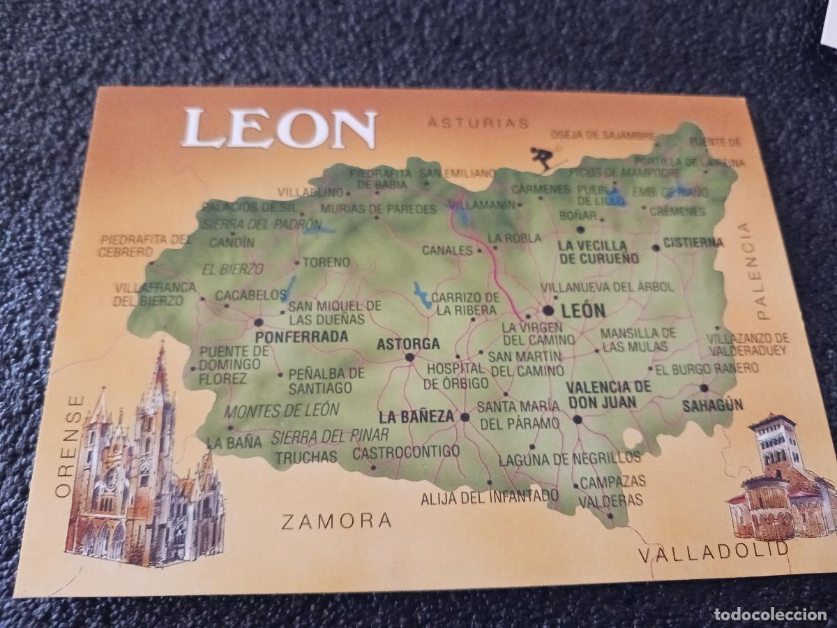Postales: 131 leon, plano, ed, escudo