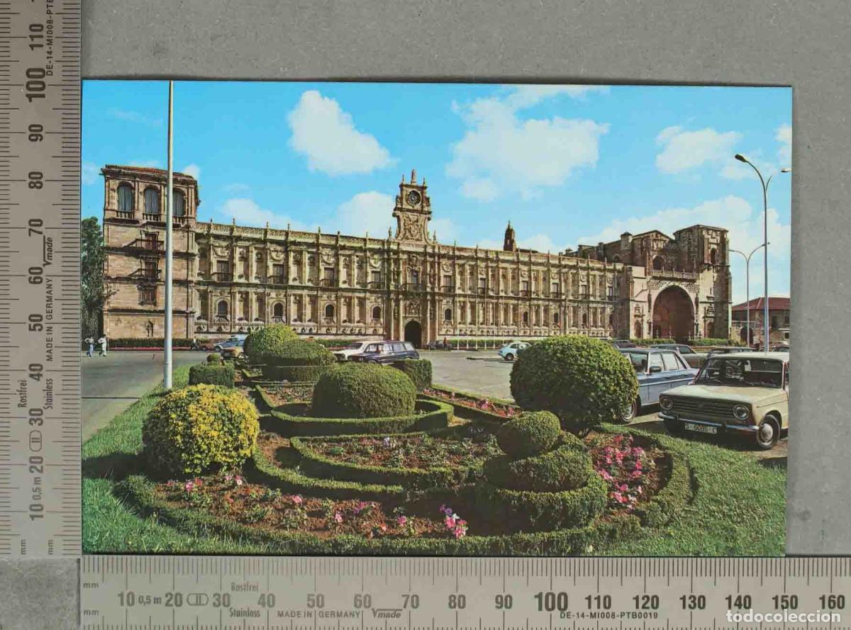 Postales: POSTAL. Le&oacute;n - Hostal de San Marcos - Jardines y fachada