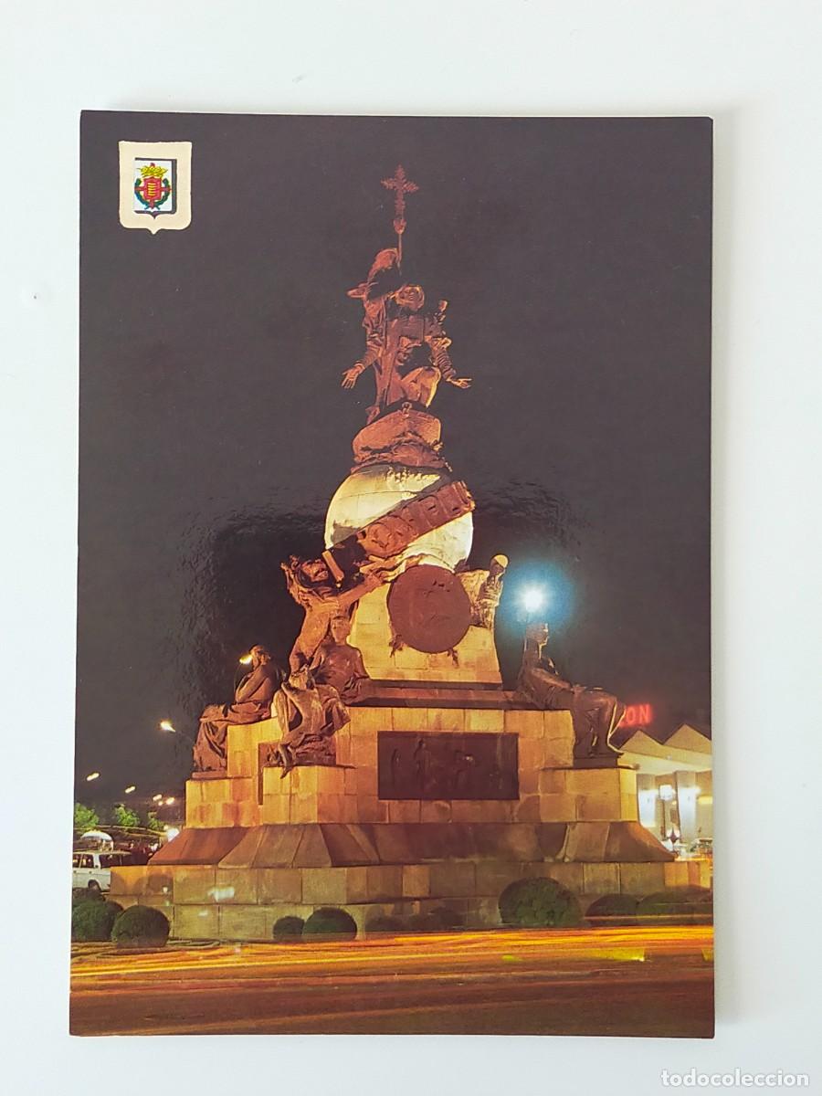 Postales: Postal VALLADOLID: Monumento a Col&oacute;n. Vista nocturna - Edic FISA - Subirats Casanovas.