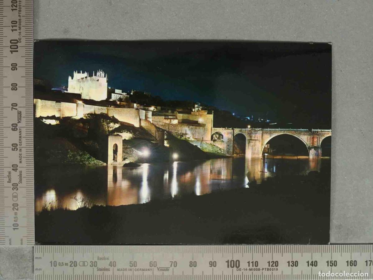 Postales: POSTAL. Toledo - Puente de San Mart&iacute;n - Vista nocturna iluminada
