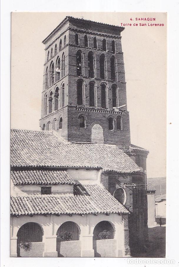 Postales: POSTAL. 4. SAHAG&Uacute;N. TORRE DE SAN LORENZO. LE&Oacute;N