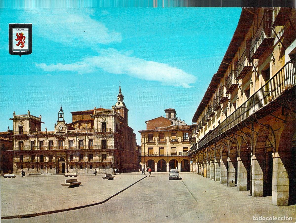 Postales: Postal de la Plaza Mayor y Consistorio Antiguo de Le&oacute;n