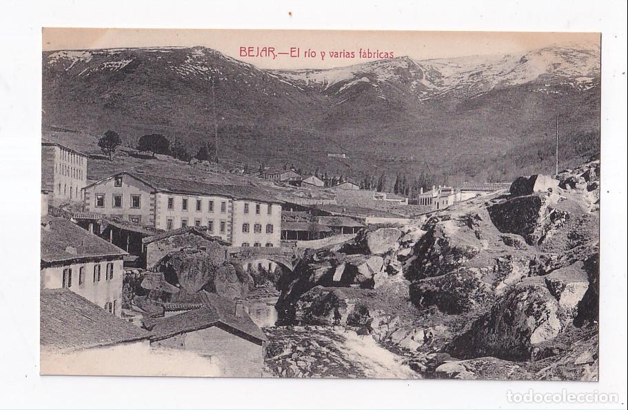 Postales: POSTAL. B&Eacute;JAR. EL R&Iacute;O Y VARIAS F&Aacute;BRICAS. SALAMANCA
