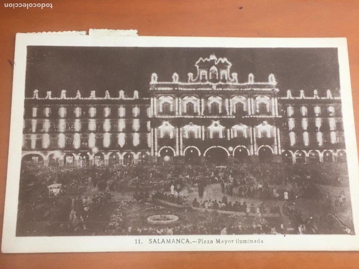 Postales: plaza mayor iluminada salamanca postal original circulada