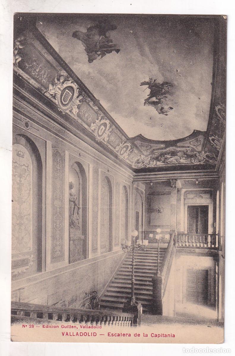 Postales: POSTAL. VALLADOLID. ESCALERA DE LA CAPITAN&Iacute;A. CIRCULADA EN 1912