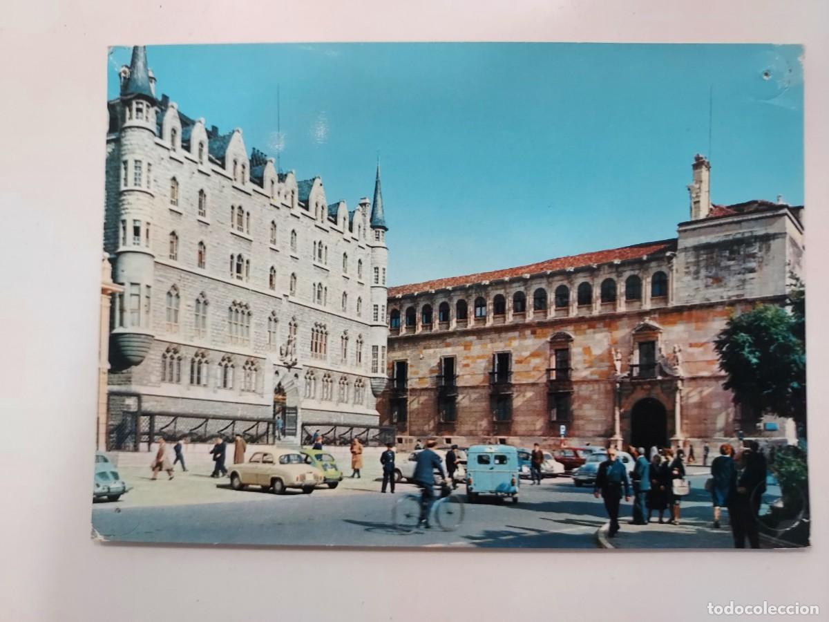 Postales: POSTAL LE&Oacute;N BOTINES Y DIPUTACION. 1964. CIRCULADA. COCHES DE LA &Eacute;POCA
