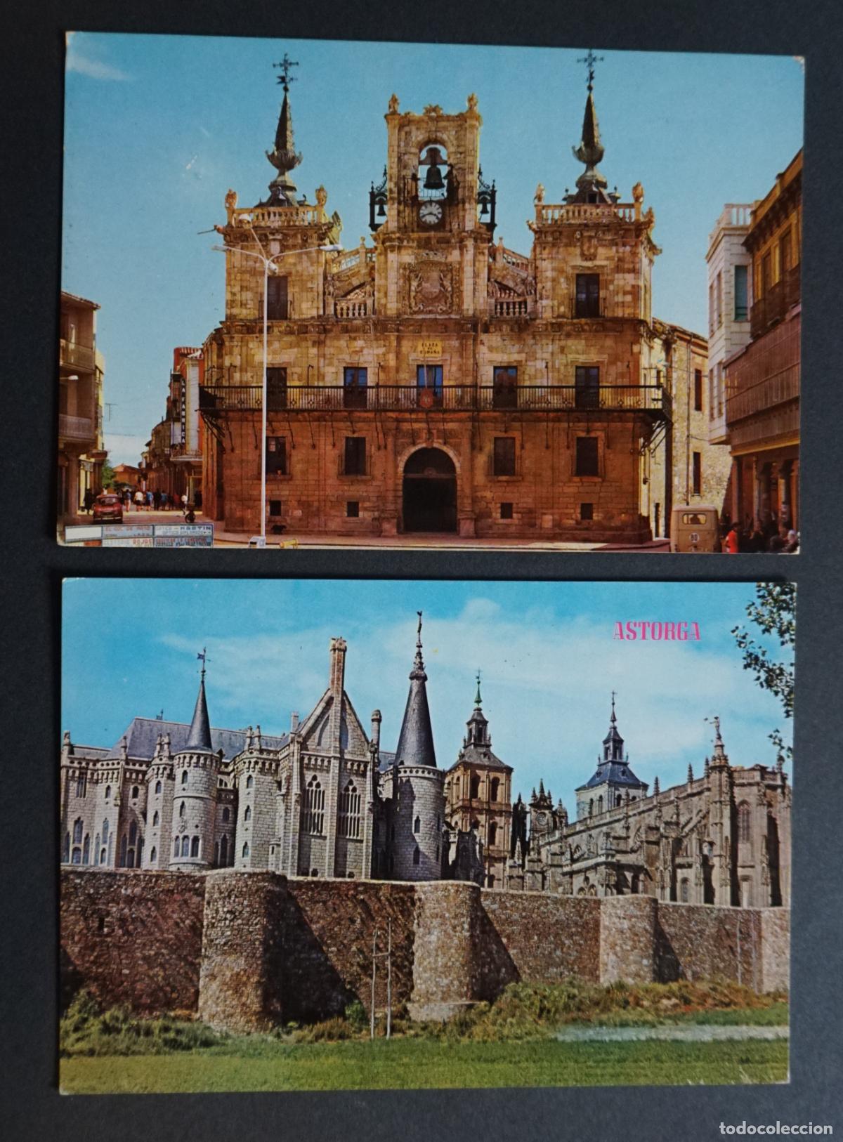 Postales: 2 postales de Astorga (Le&oacute;n), sin circular editadas en los a&ntilde;os 60.