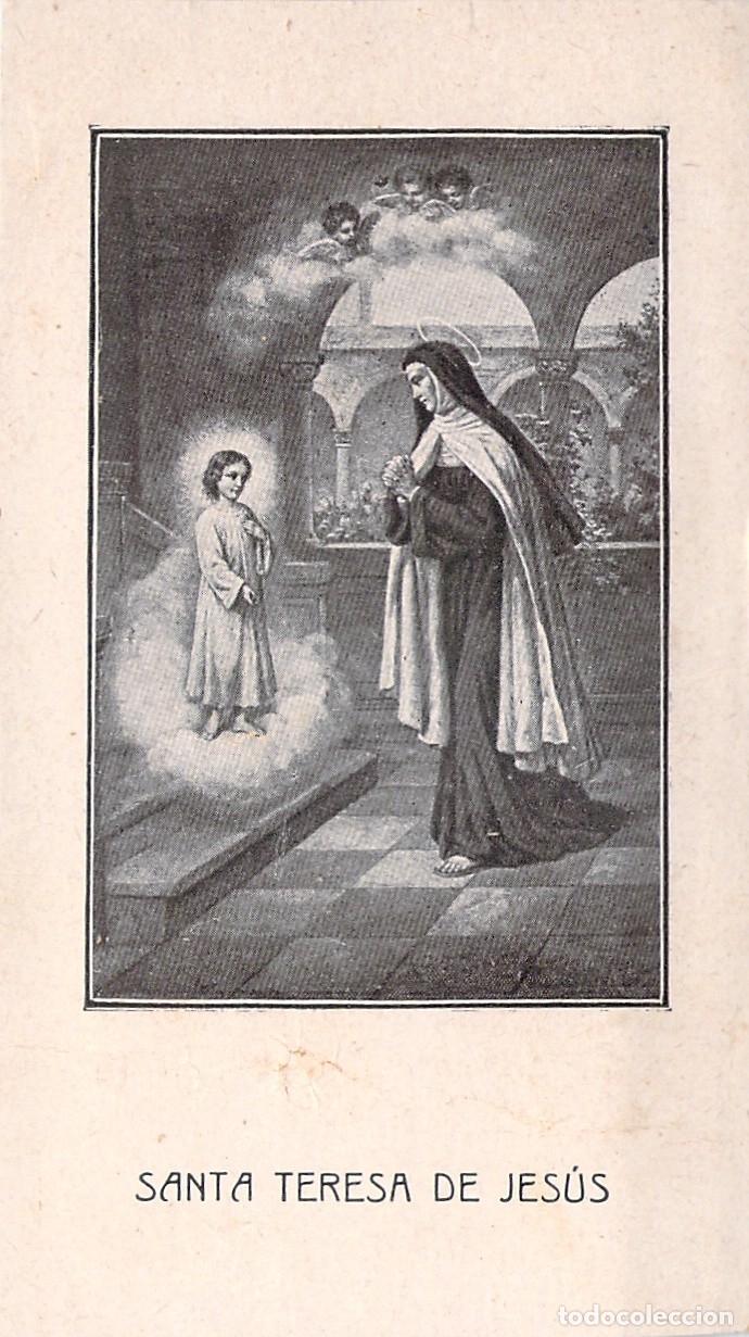 Postales: Estampa Religiosa Antigua de Santa Teresa de Jes&uacute;s con Jaculatoria