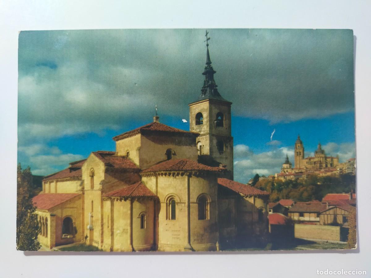 Postales: Postal SEGOVIA: Iglesia de San Mill&aacute;n, al fondo Catedral - Edic. Manipel