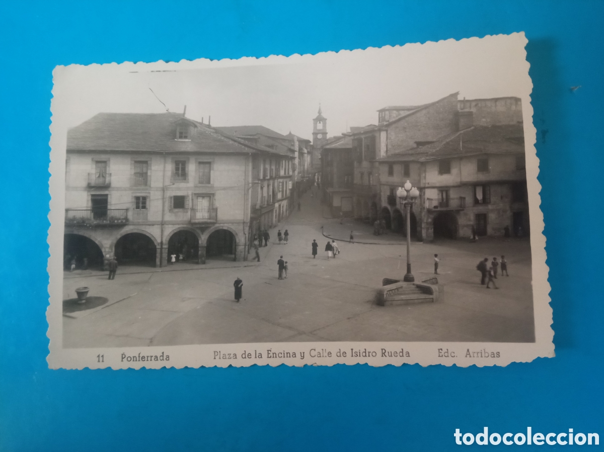 Postales: Antigua postal fotogr&aacute;fica, Ponferrada, Plaza de la Encina, Ediciones Arribas