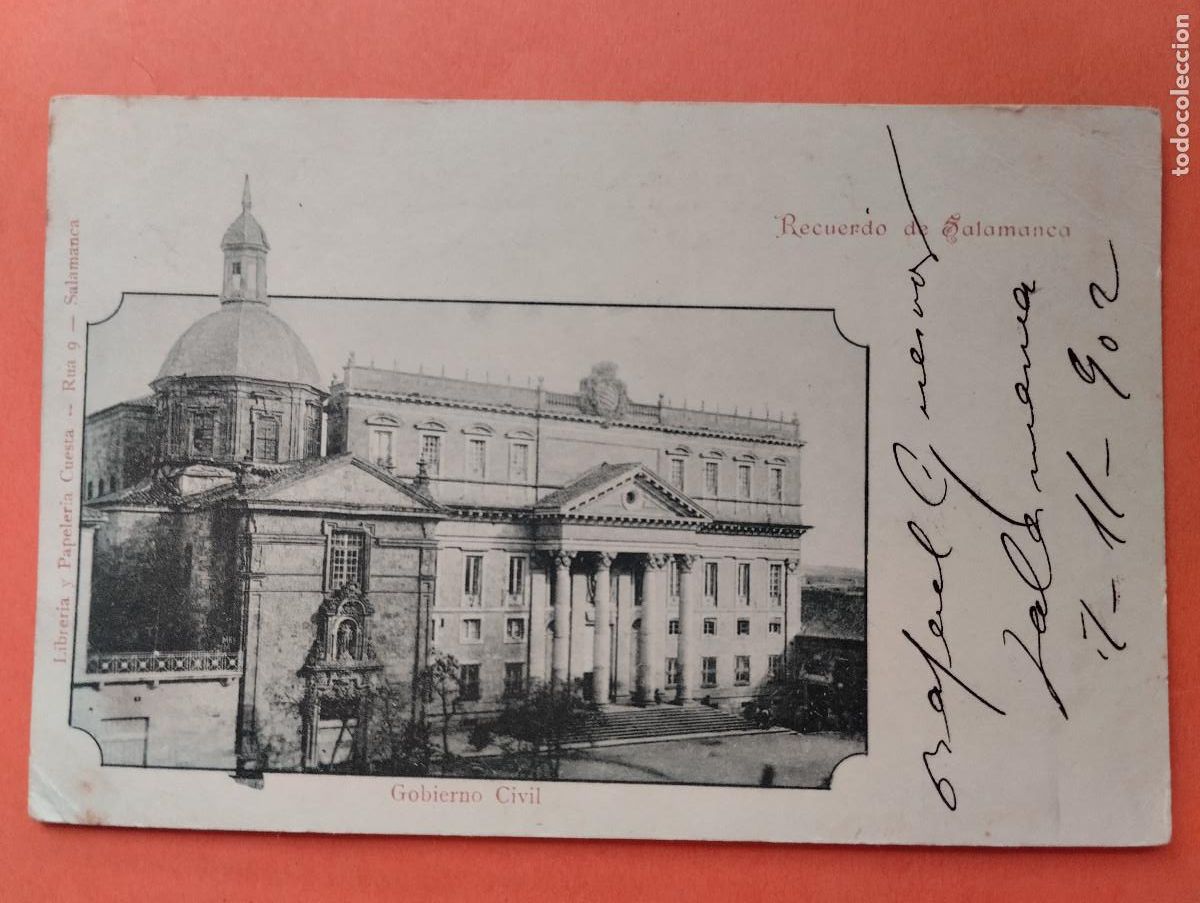 Postales: RECUERDO DE SALAMANCA. GOBIERNO CIVIL. SELLO EN REVERSO RAFAEL GUERVOS.