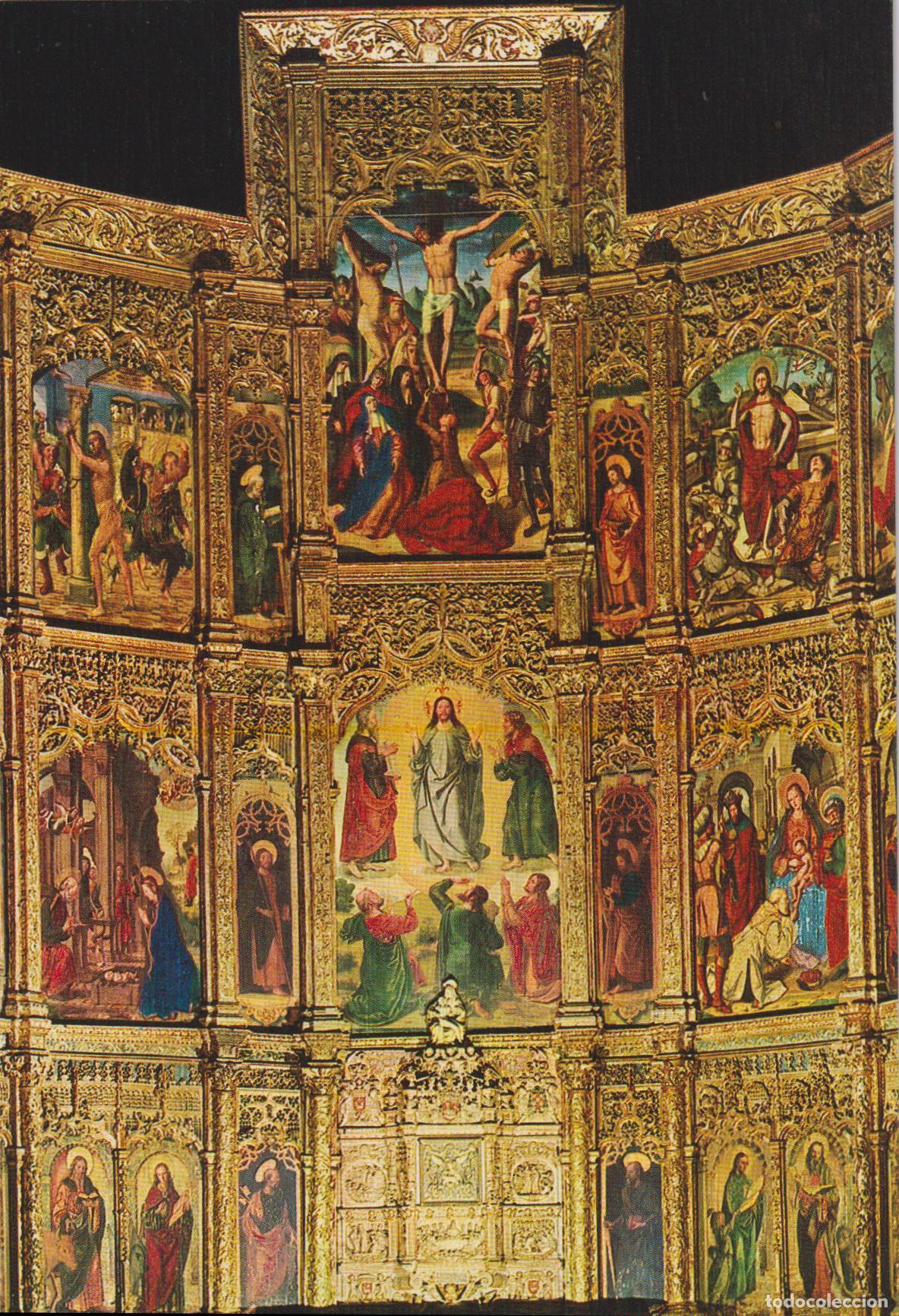Postales: AVILA, CATEDRAL, RETABLO MAYOR - EDIC.LA MURALLA - DORSO EXPLICATIVO