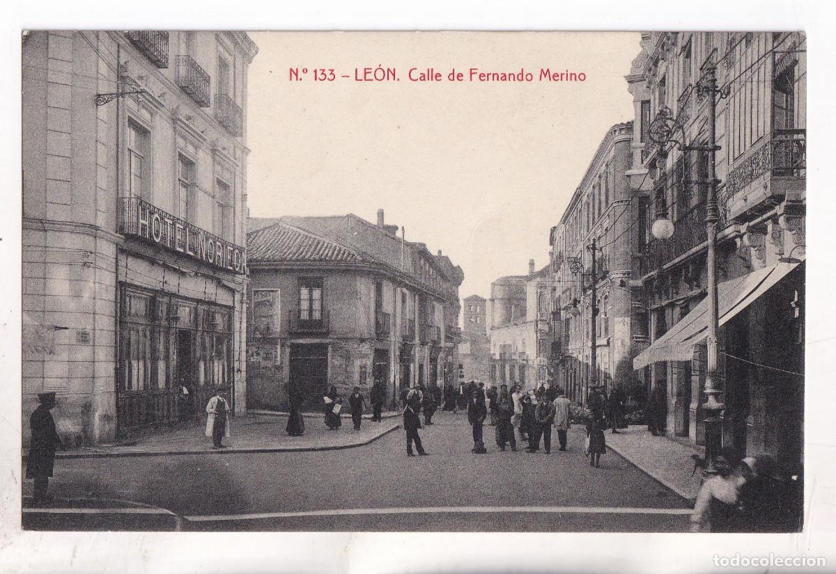 Postales: POSTAL. N&ordm; 133. LE&Oacute;N. CALLE DE FERNANDO MERINO