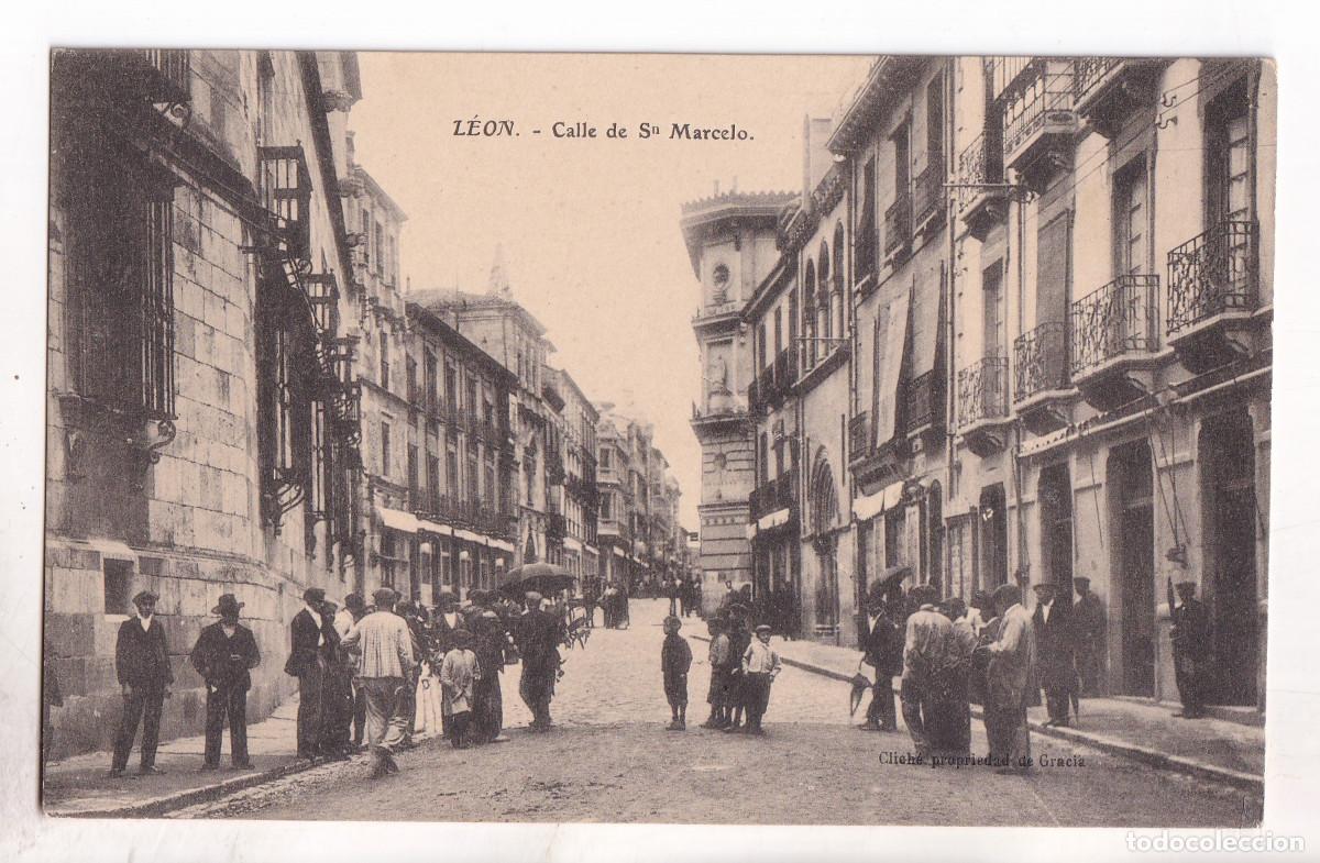 Postales: POSTAL. LE&Oacute;N. CALLE DE SAN MARCELO