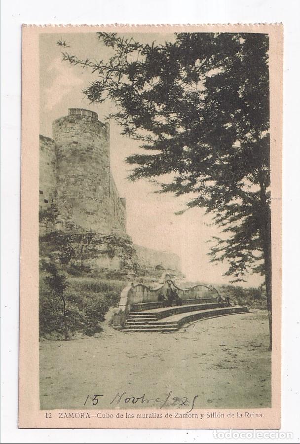 Postales: POSTAL. ZAMORA. CUBO DE LAS MURALLAS DE ZAMORA Y SILL&Oacute;N DE LA REINA. CIRCULADA EN 1925