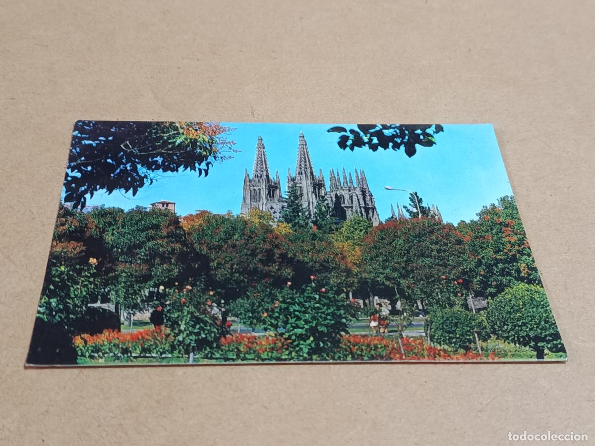 Postales: BURGOS - POSTAL BURGOS - JARDINES DEL INSTITUTO - AL FONDO DE LA CATEDRAL