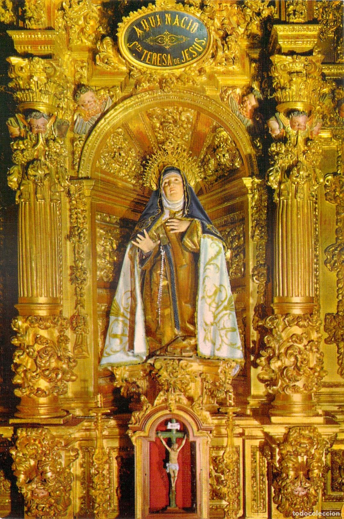 Postales: Postal de la Iglesia de Santa Teresa en &Aacute;vila con Imagen de la Santa