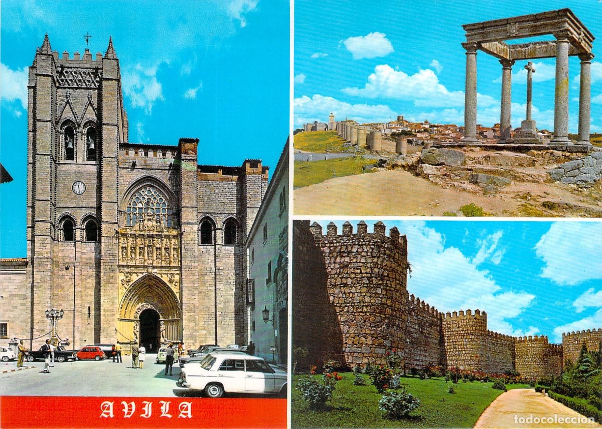 Postales: Postal de &Aacute;vila, Catedral y Murallas de la Ciudad