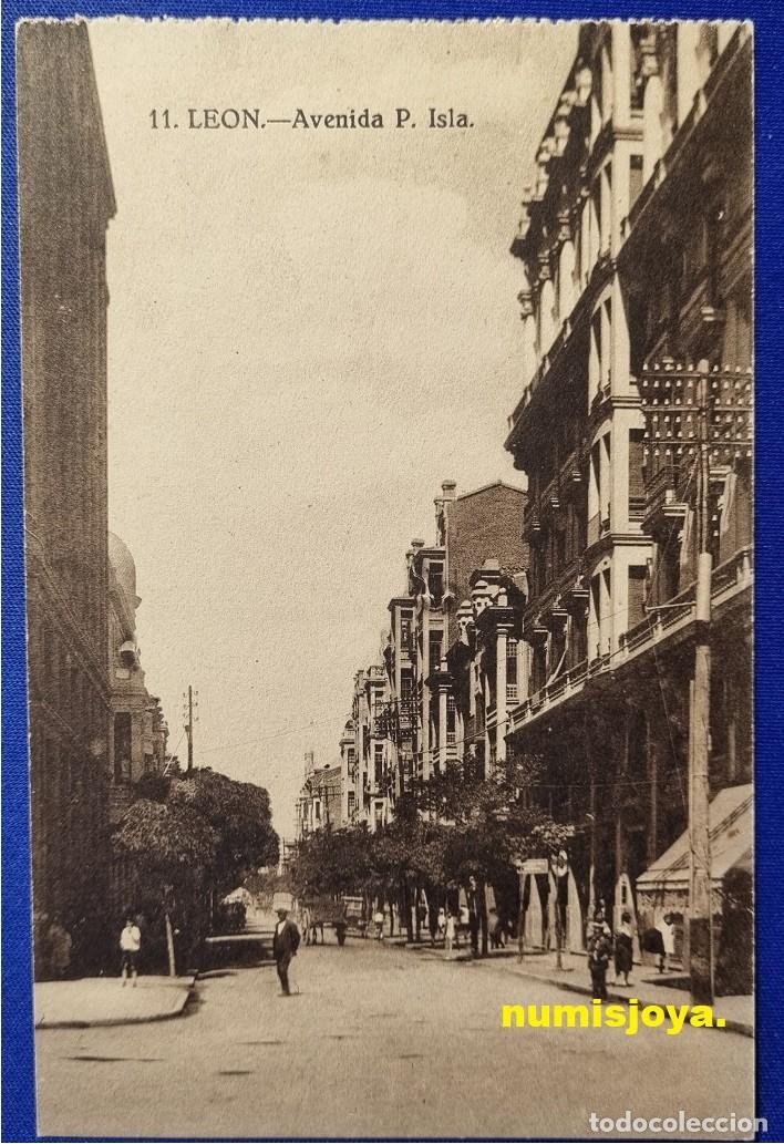 Postales: POSTAL DE LEON (Espa&ntilde;a). A&ntilde;o 1920. 11 AVENIDA PADRE ISLA. Editor GRAFOS. RARA.