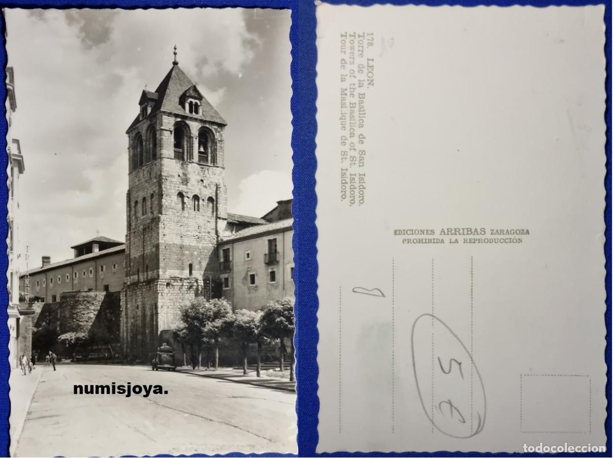 Postales: POSTAL de LEON (Espa&ntilde;a) a&ntilde;o 1960. Torre de la Bas&iacute;lica de San Isidoro. Ed. ARRIBAS.