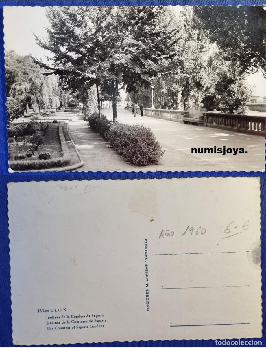 Postales: POSTAL de LEON (Espa&ntilde;a) a&ntilde;o 1960. Jardines de la Condesa de Sagasta. Ed. ARRIBAS.