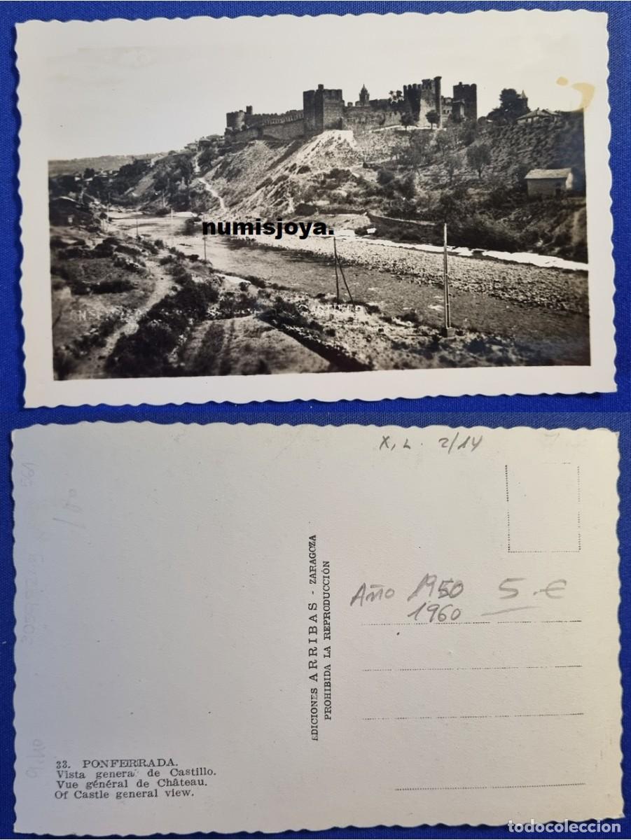 Postales: POSTAL de Ponferrada (Espa&ntilde;a) a&ntilde;o 1960. Vista General del Castillo. Ed. ARRIBAS.