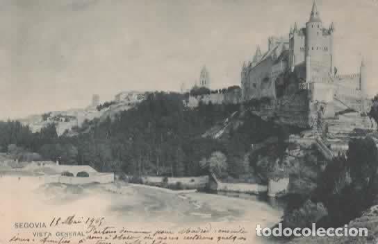 Postales: SEGOVIA DORSO SIN DIVIDIR VISTA GENERAL A PARIS MAT AMBULANTE GIJON
