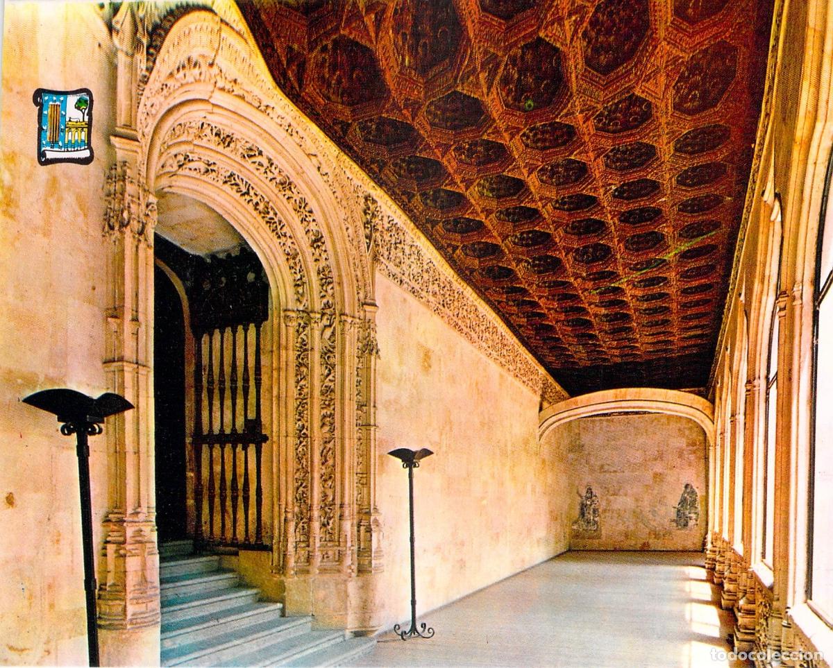 Postales: Postal de la Universidad de Salamanca Claustro y Biblioteca