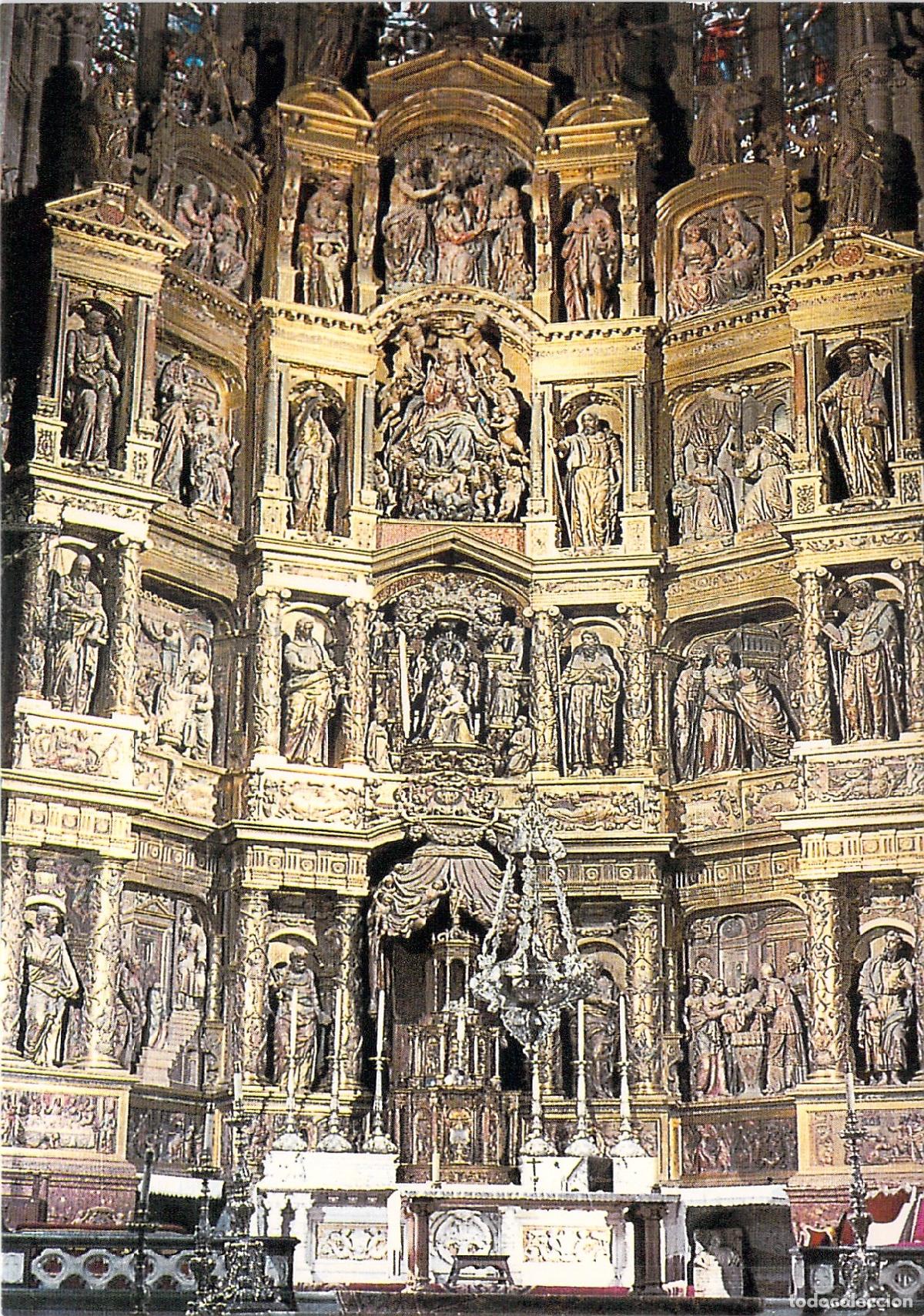 Postales: Postal de la Catedral de Burgos: Retablo del Altar Mayor