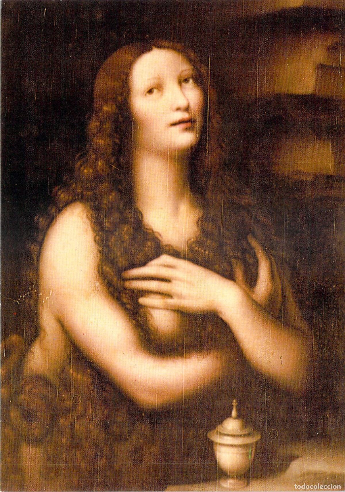 Postales: Postal de la obra La Magdalena de Leonardo da Vinci en Burgos