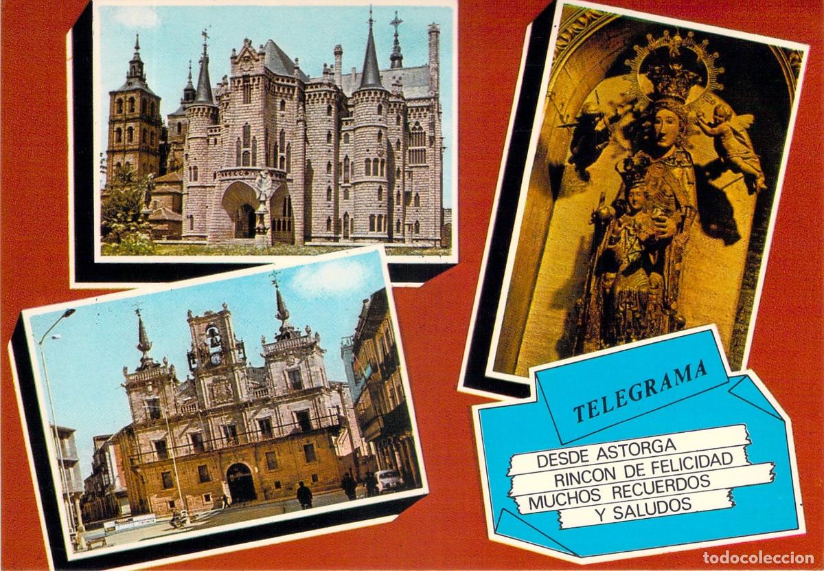 Postales: Postal de Astorga con vistas de su Catedral y Palacio Episcopal