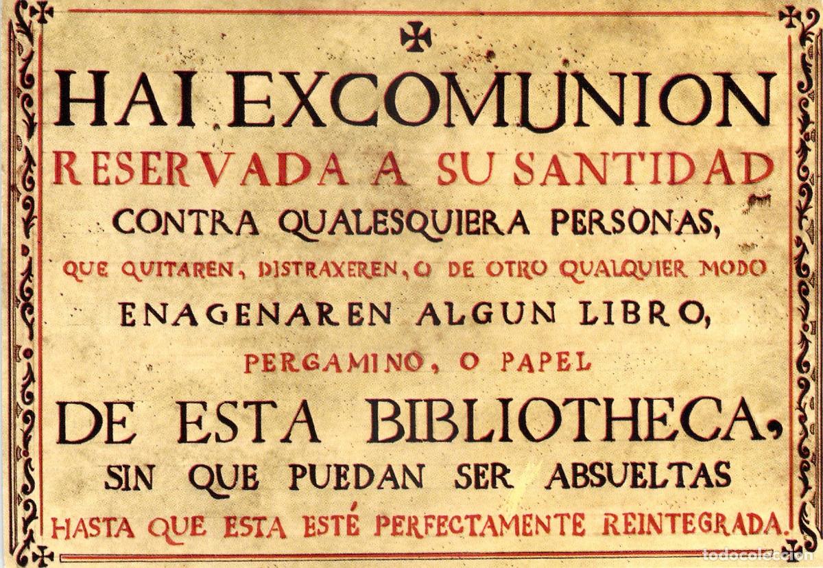 Postales: Postal de la C&eacute;dula de Excomuni&oacute;n de la Biblioteca Universitaria de Salamanca