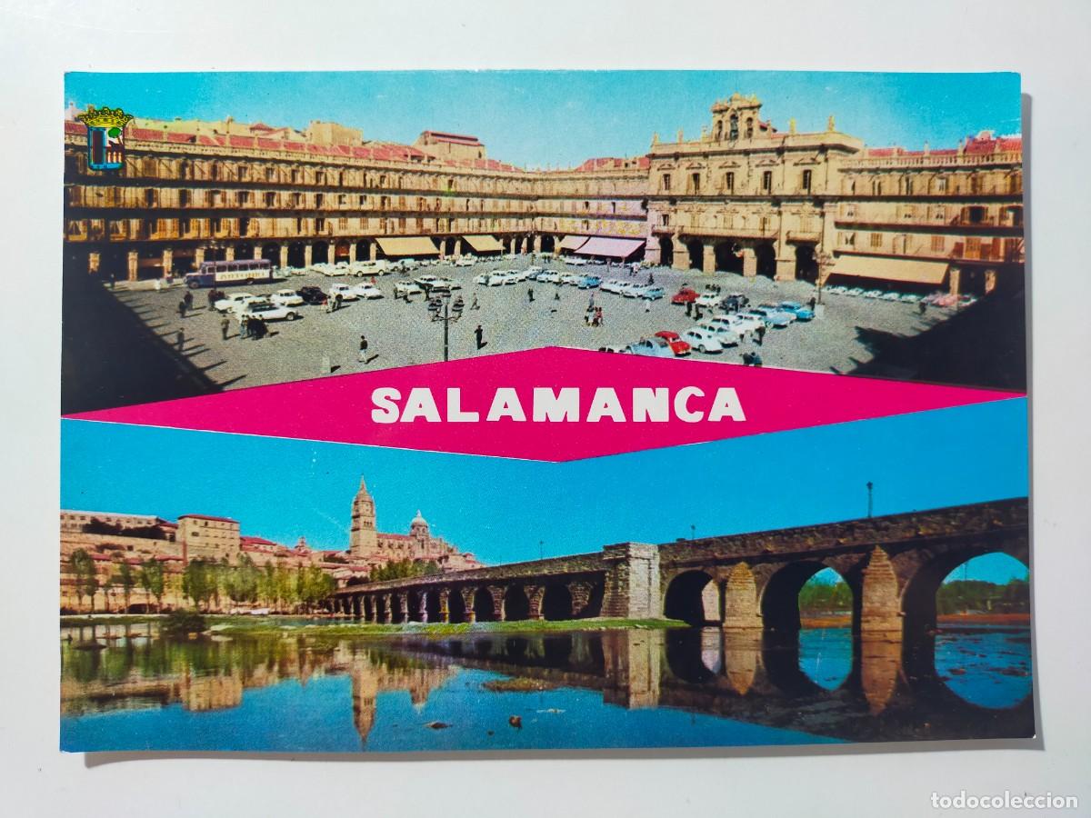 Cartoline: Postal SALAMANCA: Plaza Mayor y Puente Romano - Fotocolor Darvi.