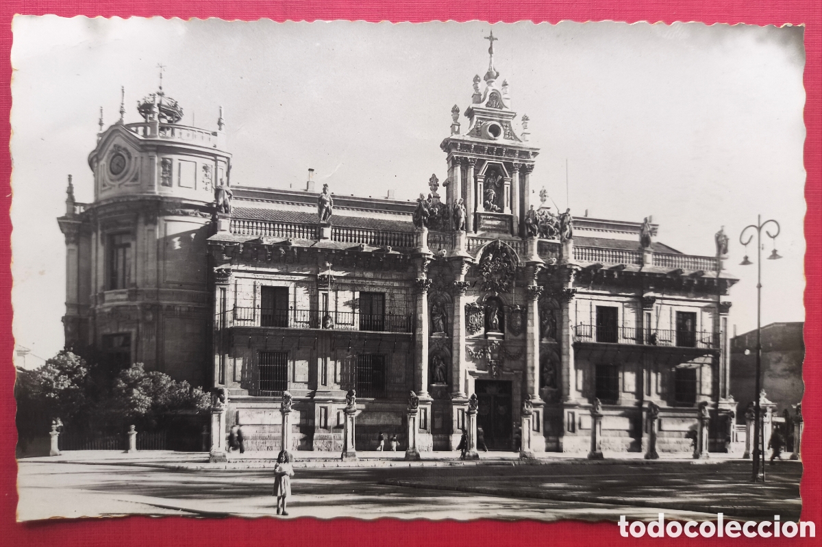 Postales: VALLADOLID UNIVERSIDAD FACHADA POSTAL FOTOGR&Aacute;FICA C. 1955