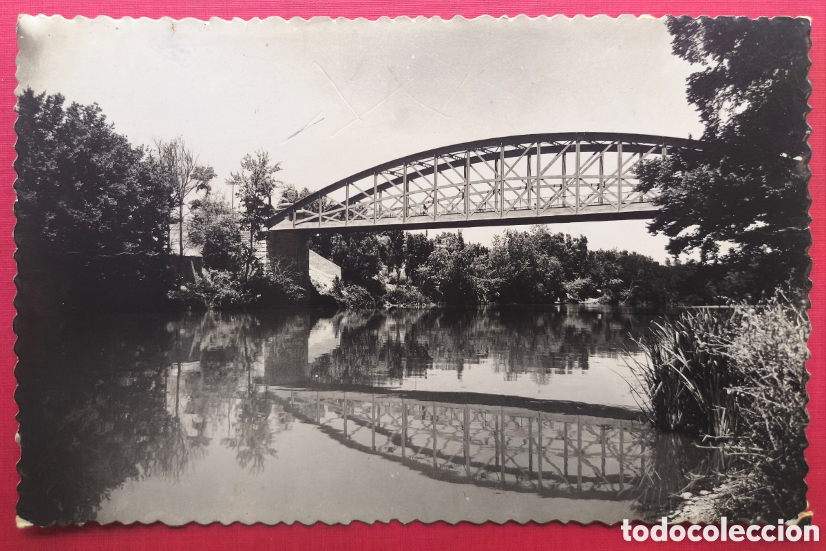 Postales: VALLADOLID R&Iacute;O PISUERGA PUENTE COLGANTE POSTAL FOTOGR&Aacute;FICA C. 1955