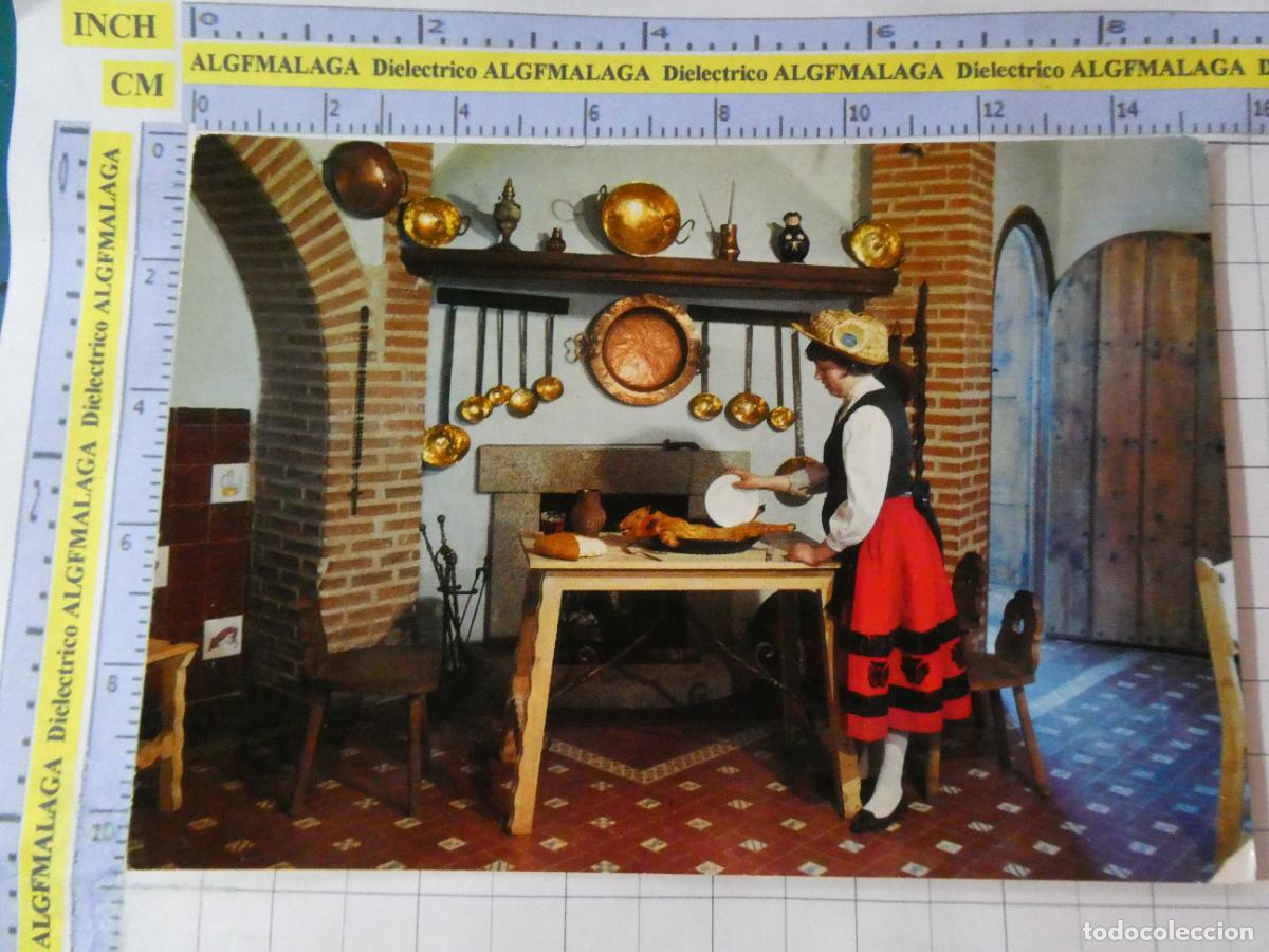 Postales: POSTAL DE &Aacute;VILA. A&Ntilde;O 1965. AR&Eacute;VALO COCINA T&Iacute;PICA CASTELLANA MES&Oacute;N CHOCOLATE 17 ROYUELA. 720